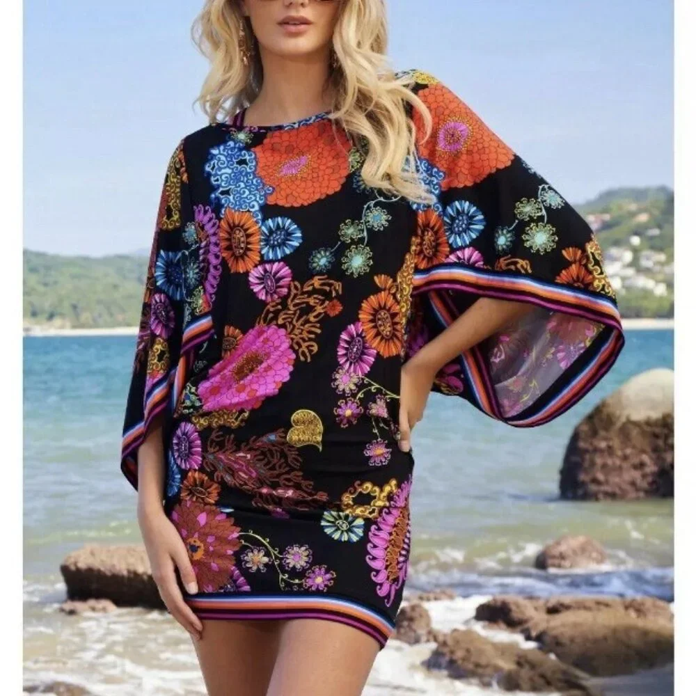 Trina Turk Electric Reef Tunic Cover up Dress